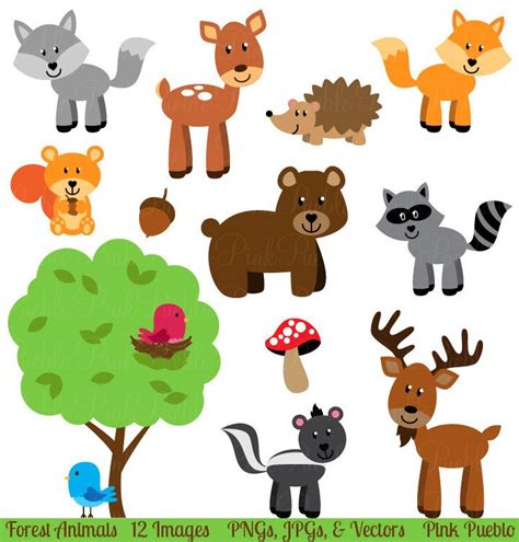 animals in the forest clipart|forest animal clip art preschoolers.